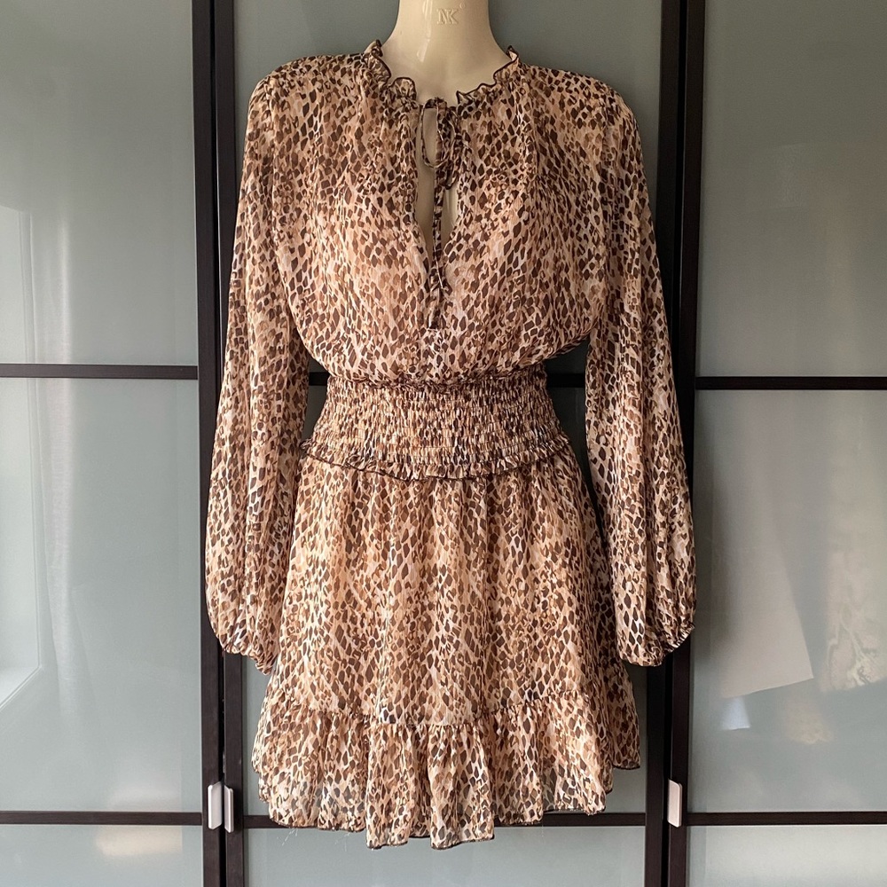 Zara Leopard Print Dress - Brown